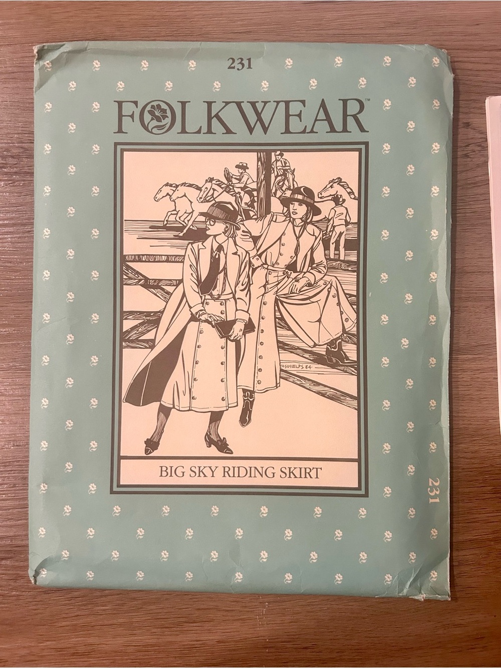 Vintage Folkwear 231 Big Sky Riding Skirt Pattern Culottes 8-18 Complete